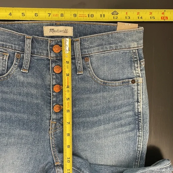 Madewell Button Fly Skinny Jeans High Rise Size 26-Magic Pockets NWT